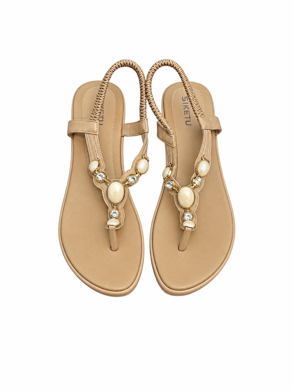 NWT Siketu Pearl Beaded Thong Sandals
